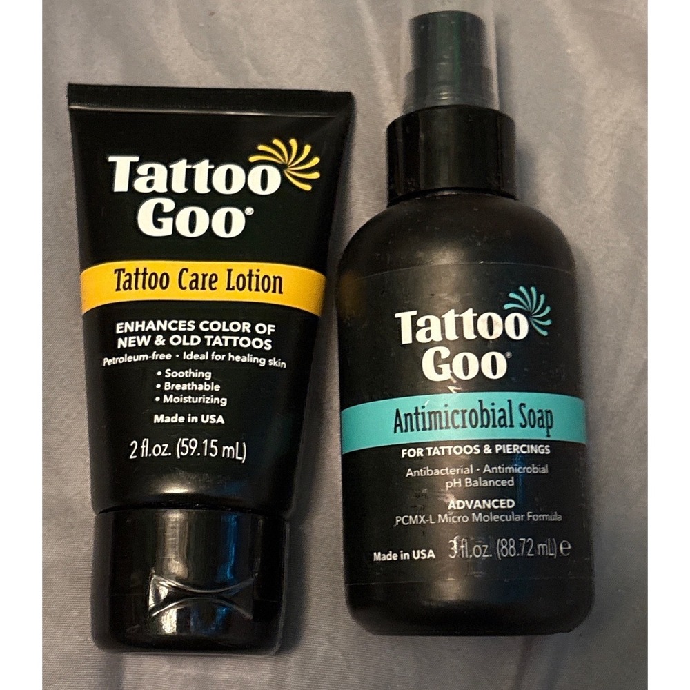 NEW Tattoo Goo Antimicrobial Soap‎ & Tattoo Care Lotion Set